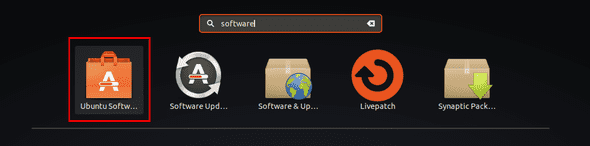 launch Ubuntu software